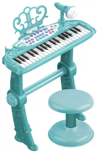 Παιδικό Αρμόνιο Luna 37 Πλήκτρων με Μικρόφωνο Καραόκε για 3+ Ετών Γαλάζιο