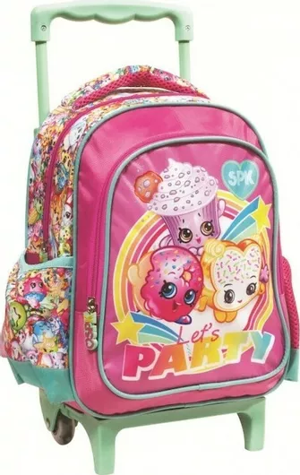 Σχολική Τσάντα Νηπιαγωγείου Τρόλεϊ Gim Shopkins Let's Party Ροζ