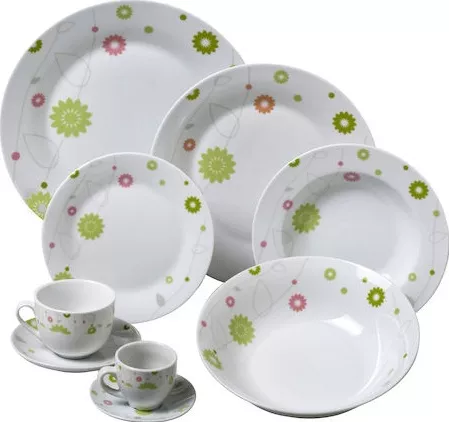Σετ Πιάτα Φαγητού Daisy Πορσελάνης 20τμχ Λευκό