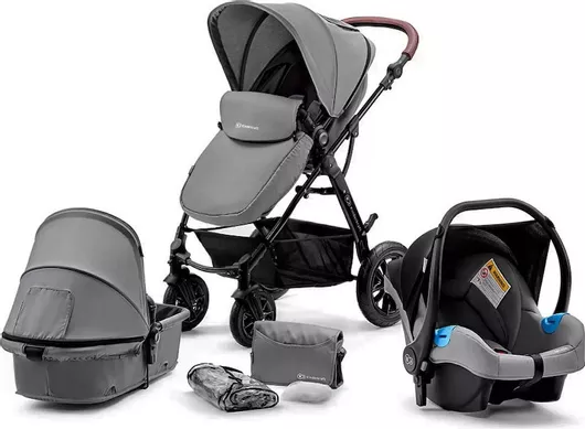 Καρότσι Μωρού Kinderkraft Trio Moov Ct Ρυθμιζόμενο 3 σε 1 για 6+ Mηνών Γκρι