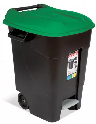 Κάδος Απορριμμάτων Tayg 100AM-P Πλαστικός Τροχήλατος με Πεντάλ 100lt Μαύρο