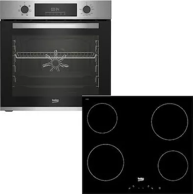 Φούρνος άνω Πάγκου Beko BBIE12300XD + HIC 64400 E 72lt με Επαγωγικές Εστίες 59.5x59.4x56.7cm