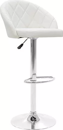 Σκαμπό Μπαρ Remina Pakoworld Πτυσσόμενο Λευκό Pu-Μέταλλο Χρωμίου 45x53x112cm Σετ 2τμχ 