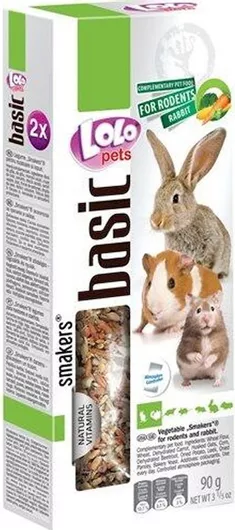 Λιχουδιά για Κουνέλι Lolo Pets με Λαχανικά Smakers Basic 90gr
