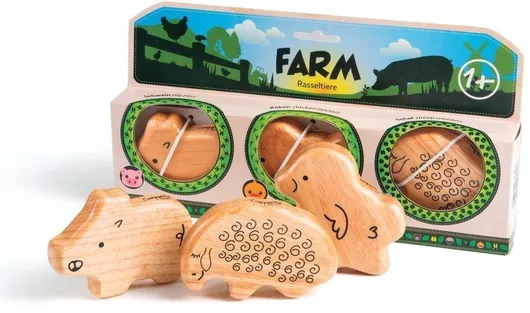 Μουσικό Παιχνίδι Gewa G10006 Ξύλινο Σετ 3τμχ Farm για 12+ Μηνών