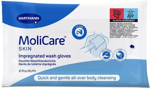 Γάντια Πλυσίματος Hartmann Molicare Skin Impregnated Wash Gloves 8τμχ