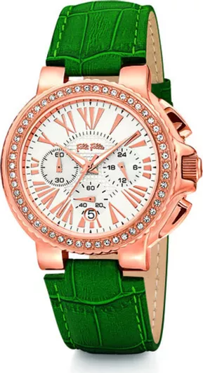 Γυναικείο Ρολόι Folli Follie με Λουράκι από Δερματίνι Πράσινο