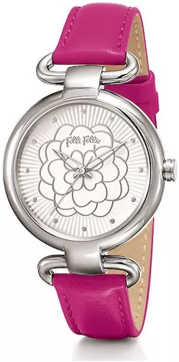 Γυναικείο Ρολόι Folli Follie WF15T030SPW με Λουράκι από Δερματίνι Ροζ