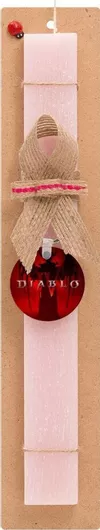Πασχαλινή Λαμπάδα Koupakoupa Diablo iv Αρωματική Πλακέ Σετ με Ξύλινο Μπρελόκ Ροζ