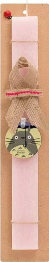 Πασχαλινή Λαμπάδα Koupakoupa Totoro from My Neighbor Totoro Αρωματική Πλακέ Σετ με Ξύλινο Μπρελόκ Ροζ