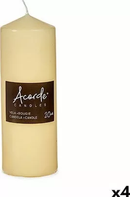 Διακοσμητικό Κερί Acorde S3623458 σε Βάζο Σετ 4τμχ Μπεζ