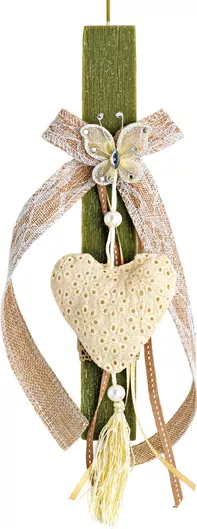 Πασχαλινή Λαμπάδα Adorex ΕΛ047 Καρδιά 20cm Πράσινο