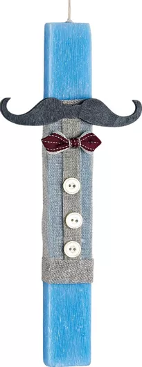 Πασχαλινή Λαμπάδα Adorex ΕΛ090 Μουστάκι 20cm Γαλάζιο