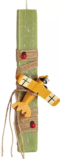 Πασχαλινή Λαμπάδα Adorex ΕΛ317 Αεροπλάνο 20cm Λαχανί