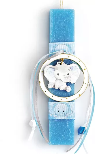 Πασχαλινή Λαμπάδα Adorex ΕΛ762 Ελεφαντάκι 20cm Γαλάζιο