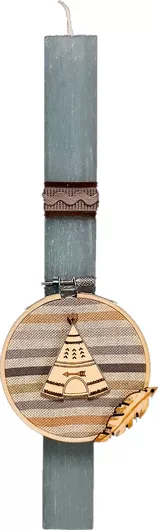 Πασχαλινή Λαμπάδα DK Σκηνή Ινδιάνων Αρωματική Γκρι