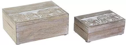 Διακοσμητικό Κουτί DKD Home Decor από Ξύλο Γκρι