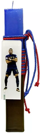 Πασχαλινή Λαμπάδα Gerakis 24Δ009 Ποδόσφαιρο Mba 25x4x2cm Μαύρο / Μπλε