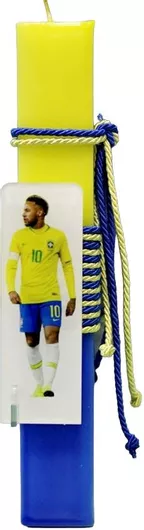 Πασχαλινή Λαμπάδα Gerakis 24Δ010 Ποδόσφαιρο Ney 25x4x2cm Κίτρινο / Μπλε