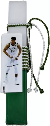 Πασχαλινή Λαμπάδα Gerakis 24Δ019 Μπάσκετ Αντετοκούμπο 25x4x2cm Λευκό / Πράσινο