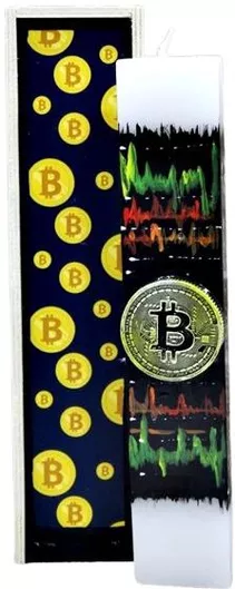 Πασχαλινή Λαμπάδα Gerakis 24Χ001 Bitcoin Σετ με Ξύλινο Κουτί 28x7x5cm Πολύχρωμο