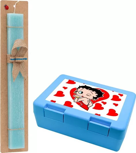 Πασχαλινή Λαμπάδα Koupakoupa Betty Boop Αρωματική Πλακέ Σετ με Παιδικό Δοχείο Κολατσιού Μπλε
