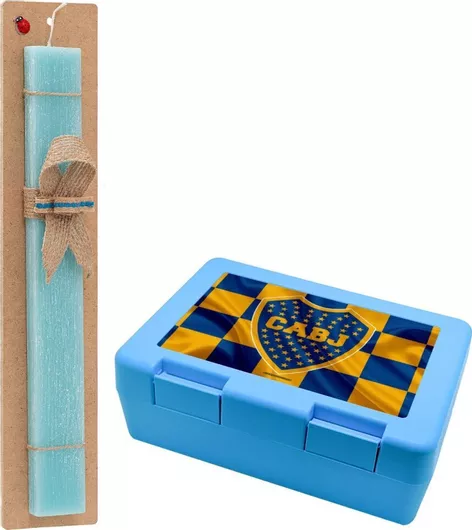 Πασχαλινή Λαμπάδα Koupakoupa Club Atlético Boca Juniors Αρωματική Πλακέ Σετ με Παιδικό Δοχείο Κολατσιού Μπλε