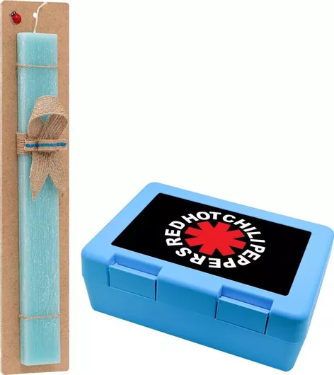 Πασχαλινή Λαμπάδα Koupakoupa Red Hot Chili Peppers Αρωματική Πλακέ Σετ με Παιδικό Δοχείο Κολατσιού Μπλε