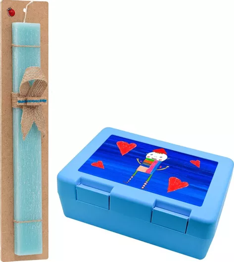 Πασχαλινή Λαμπάδα Ο Αλέξανδρος Ζωγραφίζει την Αγάπη Σετ με Παιδικό Δοχείο Κολατσιού Αρωματική Τιρκουάζ