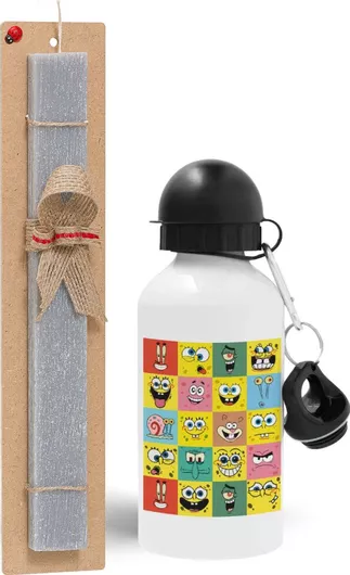 Πασχαλινή Λαμπάδα Koupakoupa ο Μπομπ & οι Φίλοι του Σετ με Παγούρι Αλουμινίου 500ml Αρωματική Γκρι