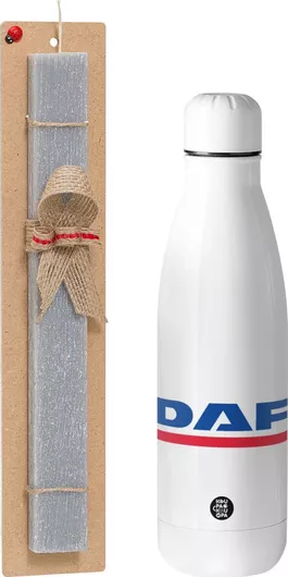 Πασχαλινή Λαμπάδα Daf Σετ με Θερμός Inox 500ml Αρωματική Γκρι