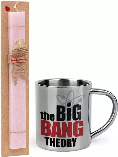 Πασχαλινή Λαμπάδα The Big Bang Theory Σετ με Μεταλλική Κούπα 300ml Αρωματική Ροζ