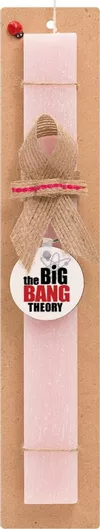 Πασχαλινή Λαμπάδα The Big Bang Theory Σετ με Ξύλινο Μπρελόκ Αρωματική Ροζ