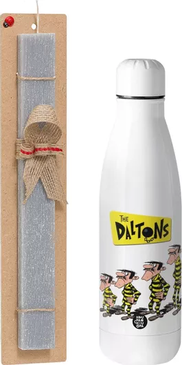 Πασχαλινή Λαμπάδα The Daltons Σετ με Παγούρι Inox 700ml Αρωματική Γκρι