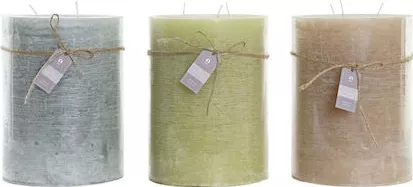 Διακοσμητικό Κερί DKD Home Decor S3038592 σε Βάζο Σετ 3τμχ Μπλε