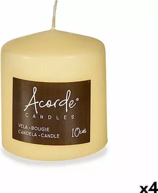 Διακοσμητικό Κερί Acorde S3623459 σε Βάζο Σετ 4τμχ Μπεζ