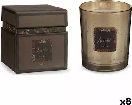 Διακοσμητικό Κερί Acorde S3625840 σε Βάζο Σετ 8τμχ Χρυσό