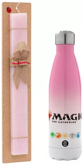 Πασχαλινή Λαμπάδα Magic The Gathering Αρωματική Πλακέ Σετ με Μεταλλικό Παγούρι Θερμός 500ml Ροζ