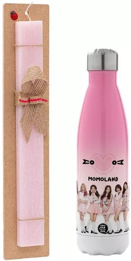 Πασχαλινή Λαμπάδα Momoland Pink Αρωματική Πλακέ Σετ με Μεταλλικό Παγούρι Θερμός 500ml Ροζ