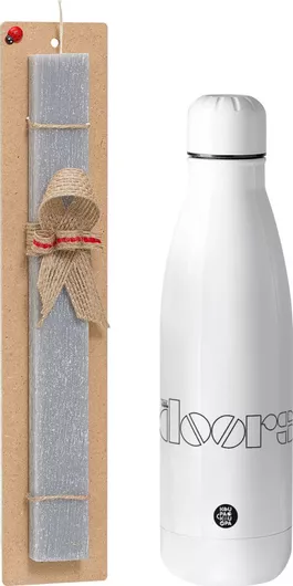 Πασχαλινή Λαμπάδα The Doors Αρωματική Πλακέ Σετ με Inox Παγούρι 500ml Γκρι