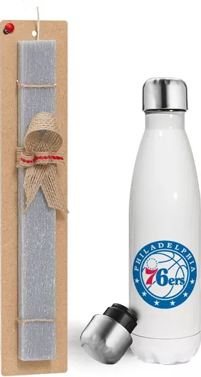 Πασχαλινή Λαμπάδα Koupakoupa Philadelphia 76ers Αρωματική Πλακέ Σετ με Μεταλλικό Παγούρι 500ml Γκρι