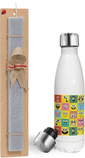 Πασχαλινή Λαμπάδα Koupakoupa Ο Μπομπ & οι Φίλοι του Αρωματική Πλακέ Σετ με Μεταλλικό Παγούρι 500ml Γκρι