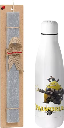 Πασχαλινή Λαμπάδα Koupakoupa Palworld Αρωματική Πλακέ Σετ με Inox Παγούρι 700ml Γκρι