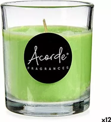 Διακοσμητικό Κερί Acorde S3624740 σε Βάζο Σετ 12τμχ Πράσινο