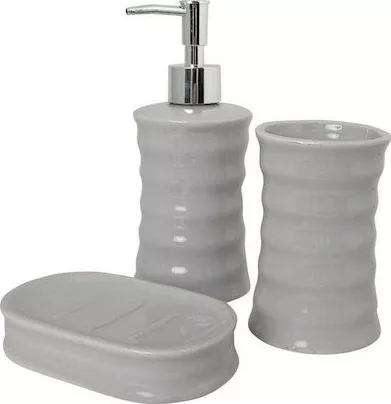 Σετ Μπάνιου Berilo Μεταλλικό Σετ 3τμχ Γκρι