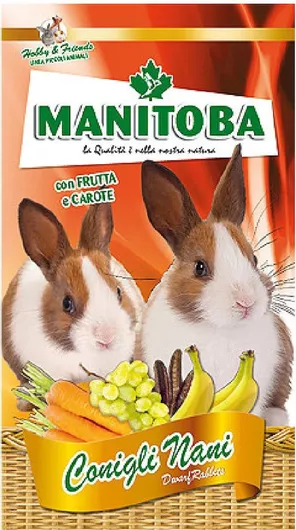 Τροφή για Κουνέλι Manitoba με Φρούτα & Καρότα 15kg