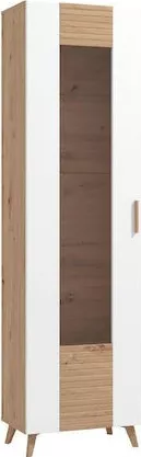 Επιδαπέδια Βιτρίνα Σαλονιού Fylliana Μοριοσανίδα 58x35x202.5cm Λευκό