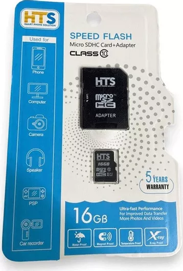 Κάρτα Μνήμης microSDHC 16GB με Αντάπτορα