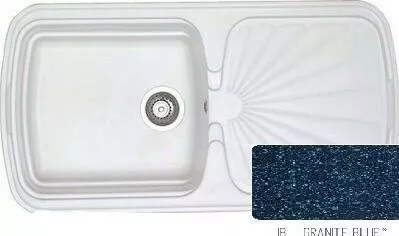 Νεροχύτης Κουζίνας Sanitec Classic 306 Ένθετος από Συνθετικό Γρανίτη 96x51x22cm Granite Blue