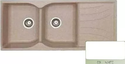 Νεροχύτης Κουζίνας Sanitec Classic 332 Ένθετος από Συνθετικό Γρανίτη 115x50x21cm White